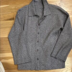Gray Ribbed Women's Sweater